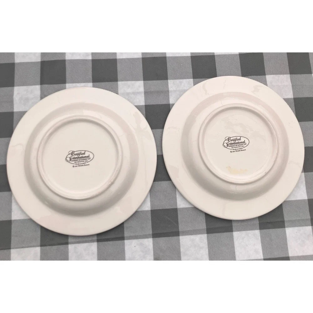 Certified International Pasta Bowls 9 Inch Red Green Reindeer Set of 2